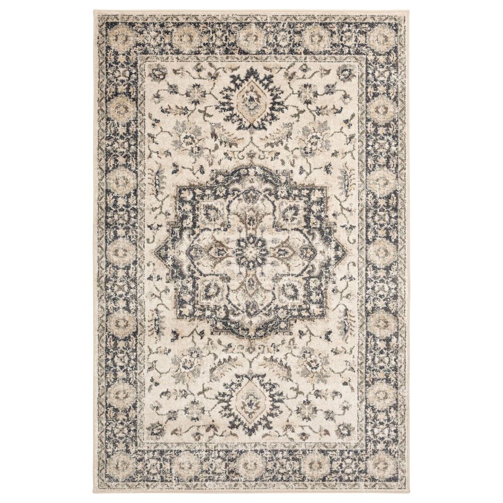 Central Oriental Minerva Hester 5" x 7"3" Alabaster and Vintage Blue Area Rug, , large