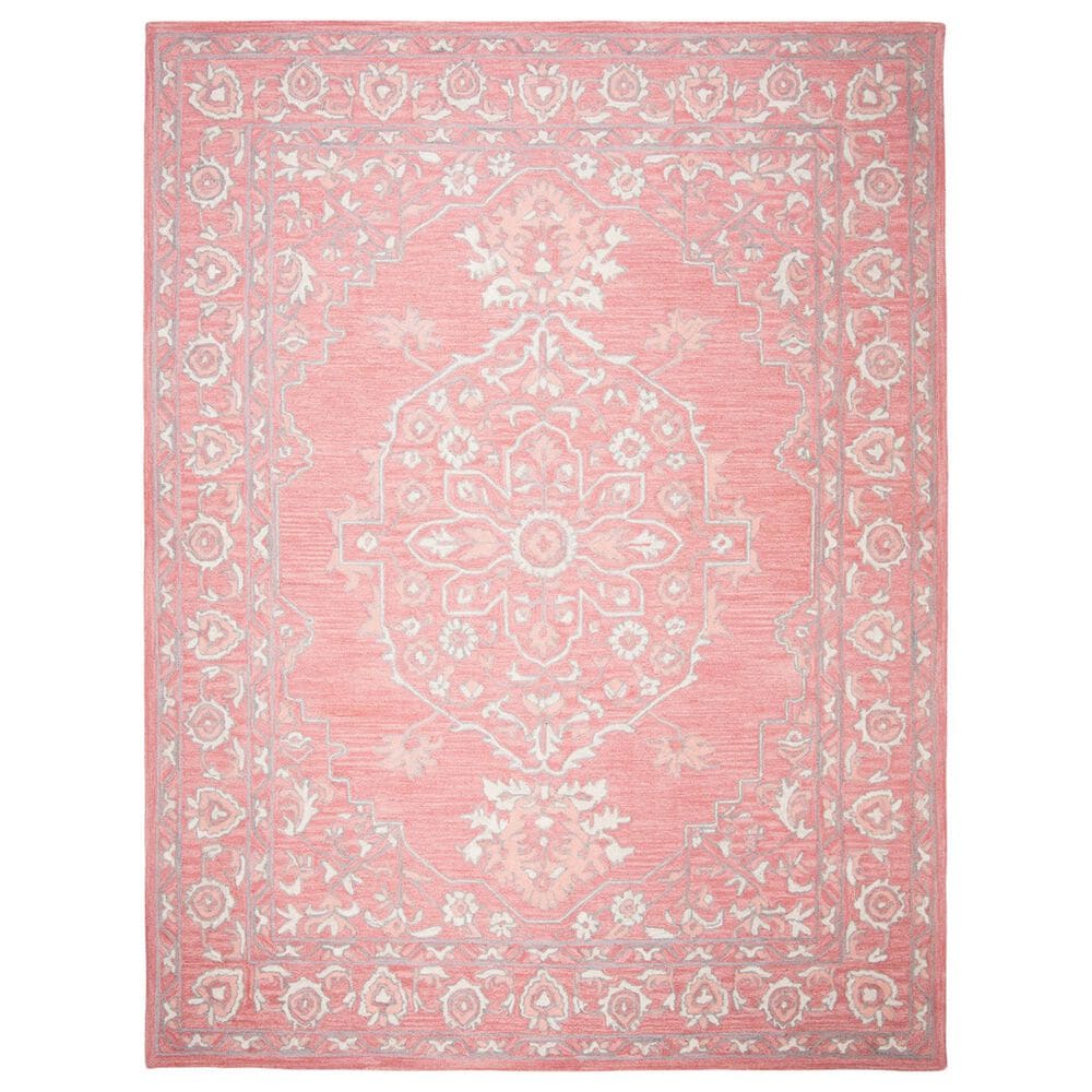 Safavieh Micro-Loop Oriental 8" x 10" Pink and Ivory Area Rug, , large