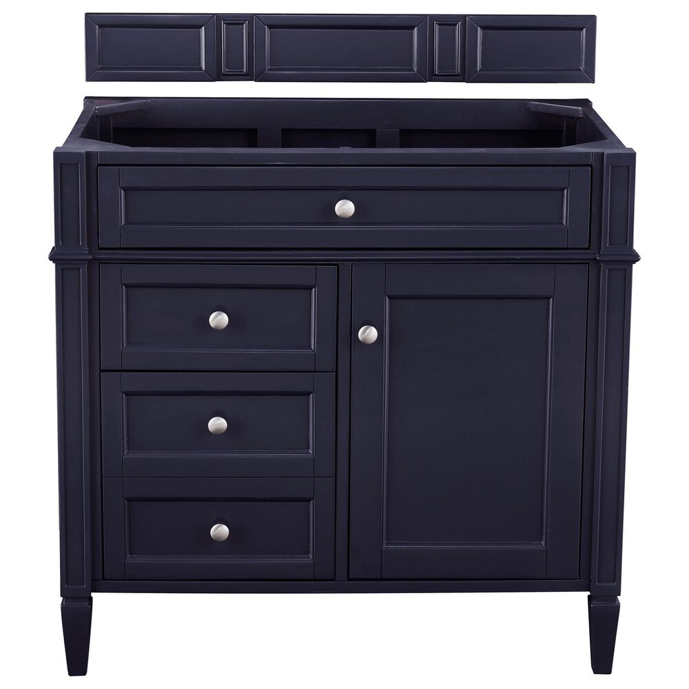 James Martin Brittany 36&quot; Single Bathroom Vanity in Victory Blue with 3 cm Eternal Marfil Quartz Top and Rectangle Sink, , large