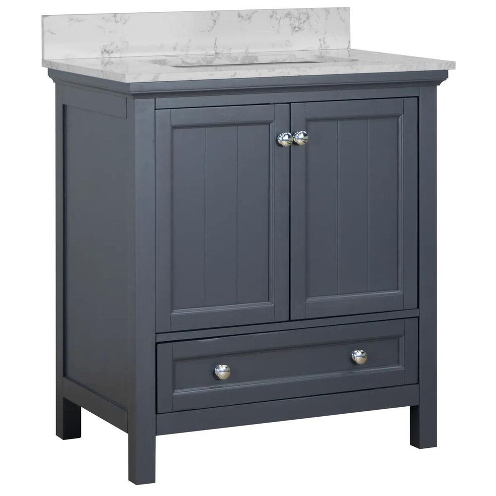 Aurafina Cunningham 30" Vanity with Top and Sink in Harbor Blue, , large