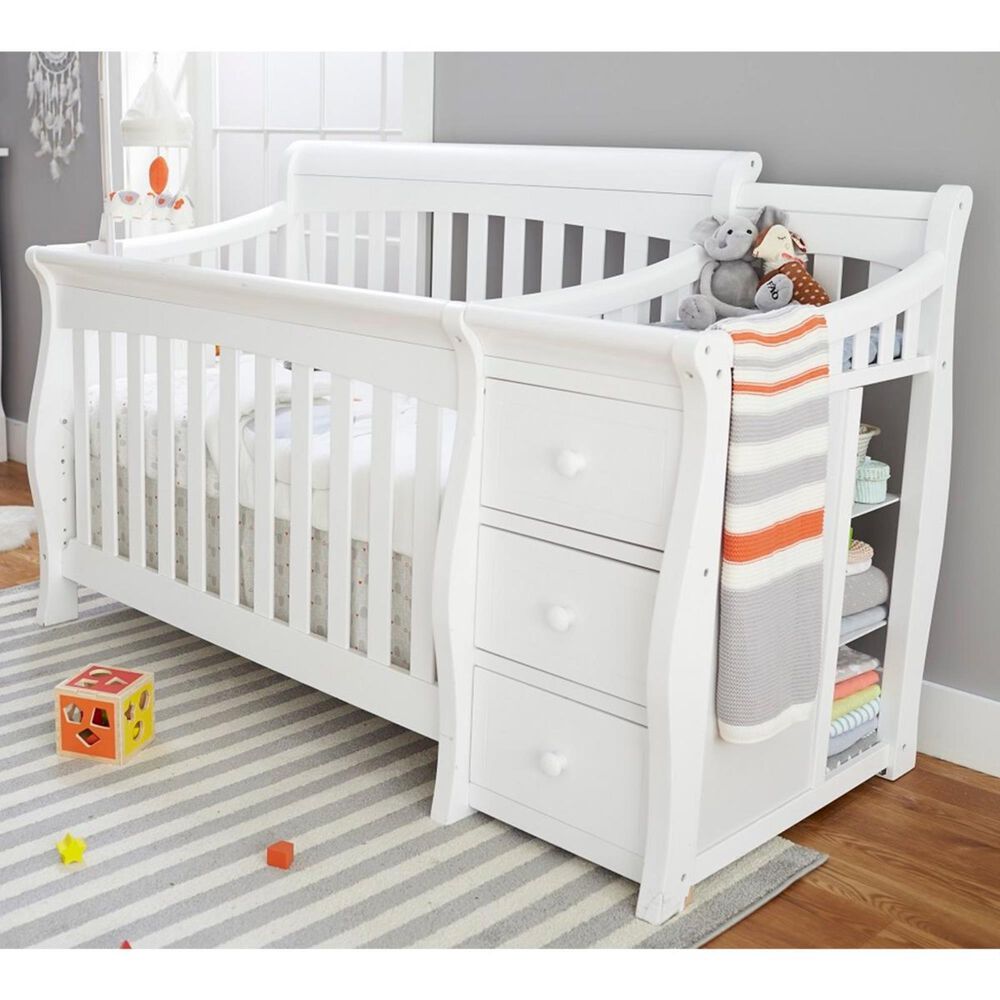 Sorelle Princeton Elite Crib and Changer in White, , large