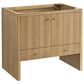 James Martin Hudson 36" Single Bathroom Vanity in Light Natural Oak with 3 cm Arctic Fall Solid Surface Top and Rectangular Sink, , large