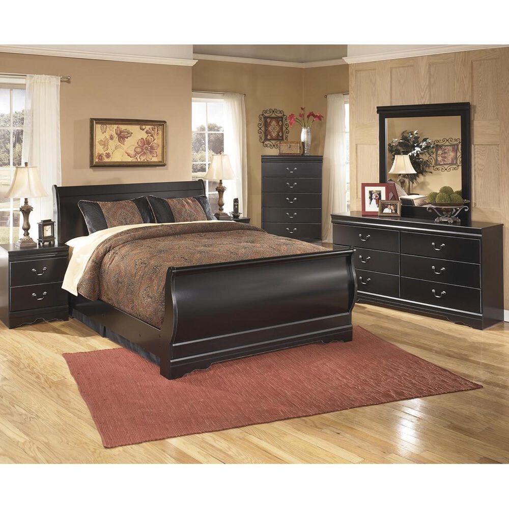 Signature Design by Ashley Huey Vineyard Kids Full Sleigh Bed in Black, , large