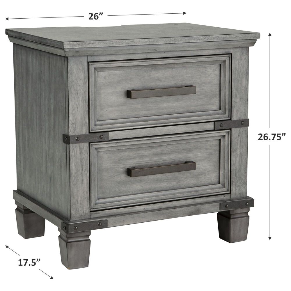 Signature Design by Ashley Russelyn 2 Drawer Nightstand in Gray, , large