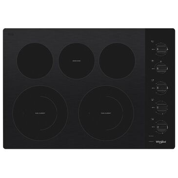 Whirlpool 30" Electric Ceramic Glass Cooktop with Two Dual Radiant Elements, , large