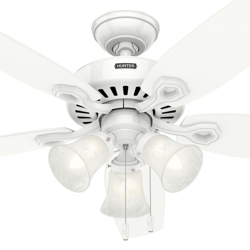Hunter Builder Plus 52&quot; Ceiling Fan with Lights in Snow White, , large
