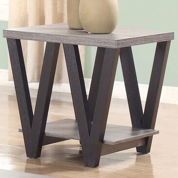 Pacific Landing Higgins V-Shaped End Table in Black and Antique Grey, , large