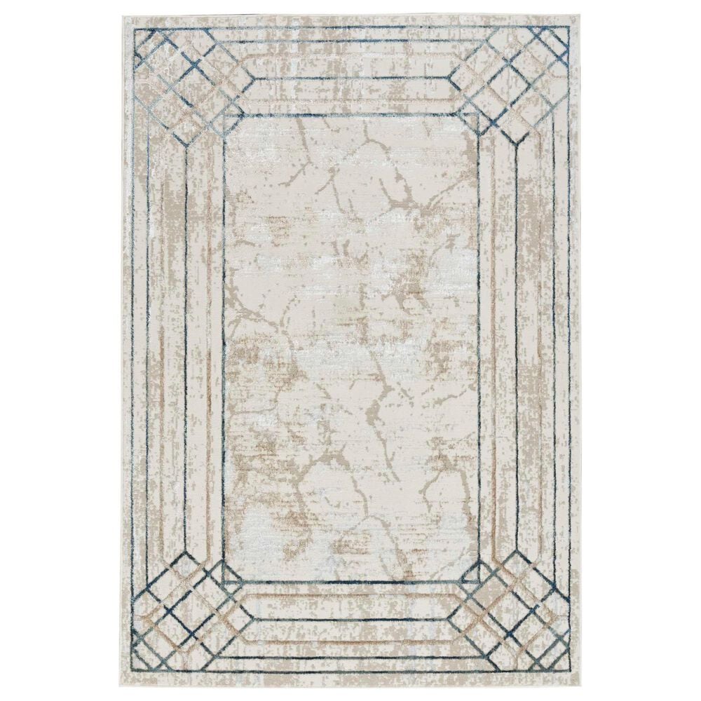 Nourison Glitz 3"11" x 5"11" Ivory and Taupe Area Rug, , large