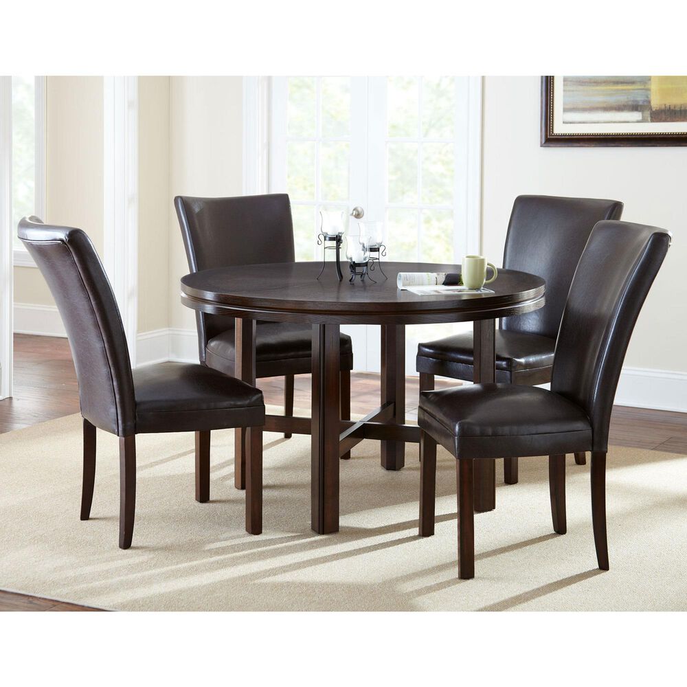 Steve Silver Hartford Round Dining Table in Espresso - Table Only, , large