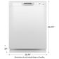 GE Appliances 24 " Built-In Dishwasher with Front Controls in White, , large