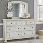 Signature Design by Ashley Robbinsdale 7 Drawer Dresser with Mirror in Antique White, , large