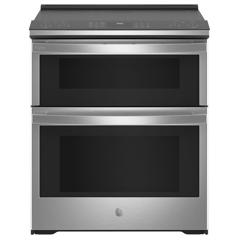 GE Profile 2-Piece Kitchen Package with 30&quot; Electric Double Oven and 1.7 Cu. Ft. Microwave Oven in Fingerprint Resistant Stainless Steel, , large