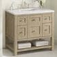 James Martin Breckenridge 36" Single Vanity in Whitewashed Oak with 3 cm Arctic Fall Solid Surface Top, , large