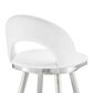 Blue River Charlotte Swivel Barstool with White Cushion in Brushed Stainless Steel, , large