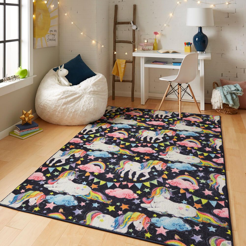 Karastan Prismatic 8&#39; x 10&#39; Midnight Black Kids Area Rug, , large