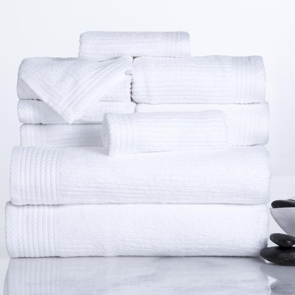 Timberlake Lavish Home Ribbed 100% Cotton 10 Piece Towel Set