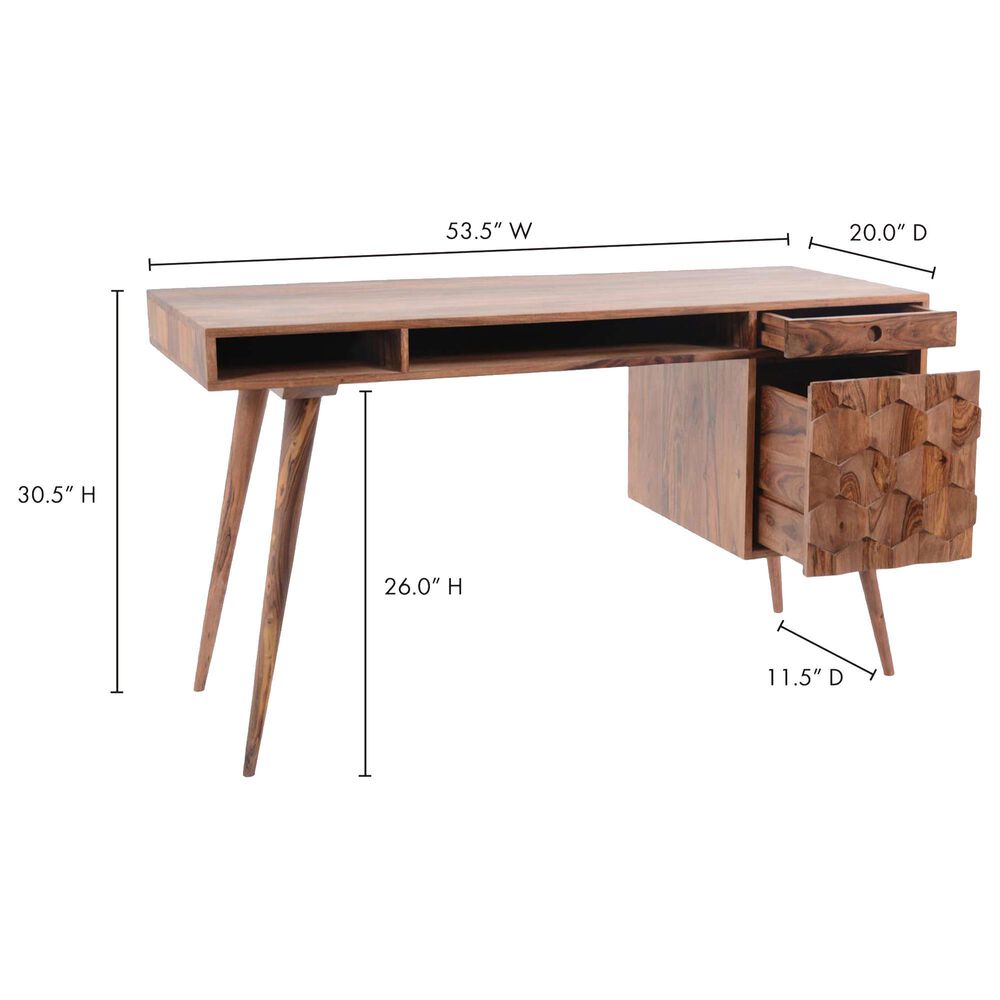 Moe&#39;s Home Collection O2 Sheesham Wood Desk in Natural, , large