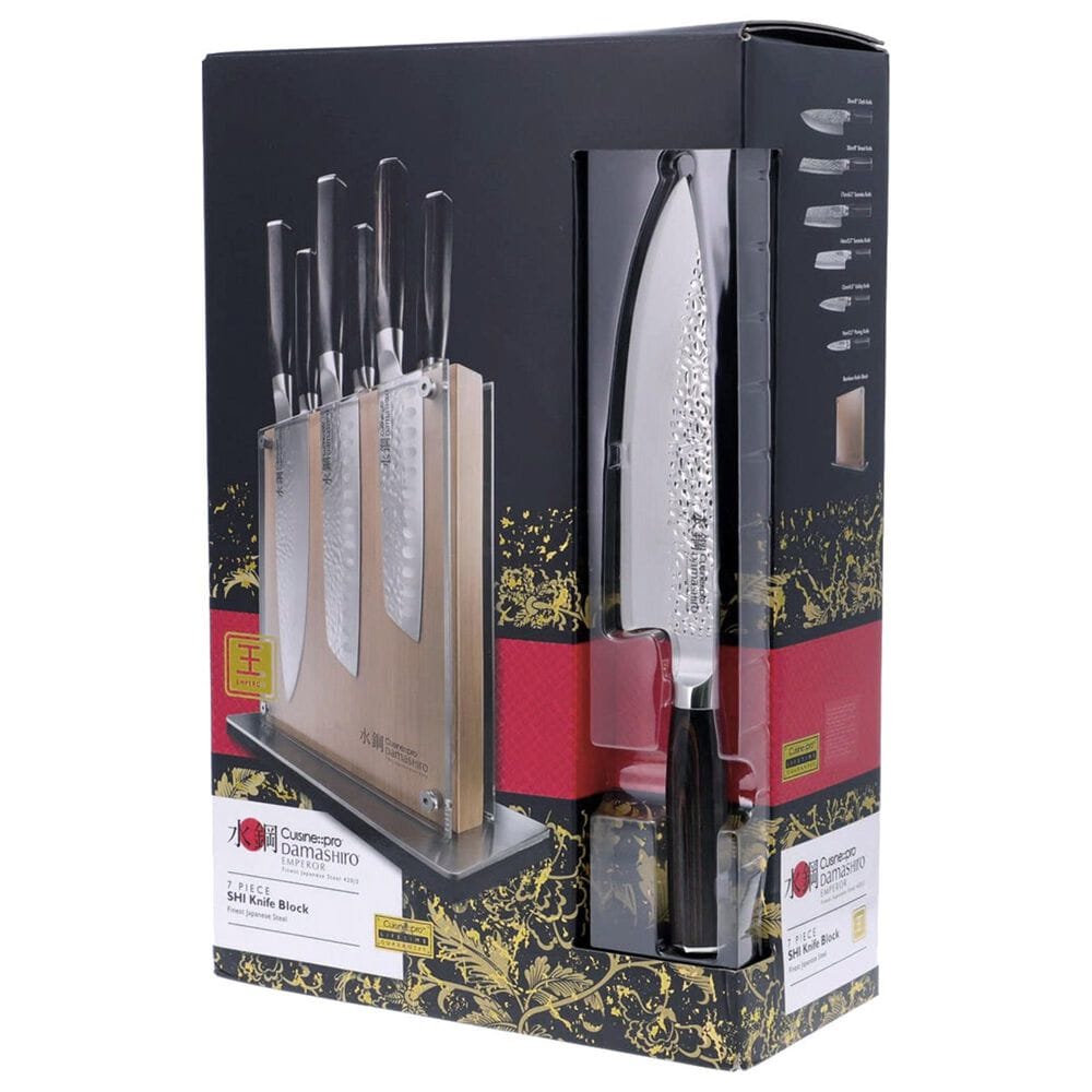 Power A Shi 7-Piece Knife Block Set in Stainless Steel, , large