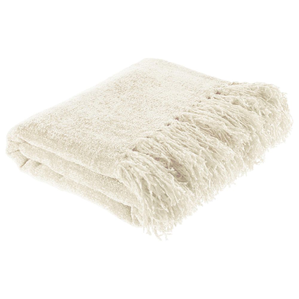 Timberlake LHC 60&quot; x 70&quot; Ultra Soft Chenille Throw in Ivory, , large