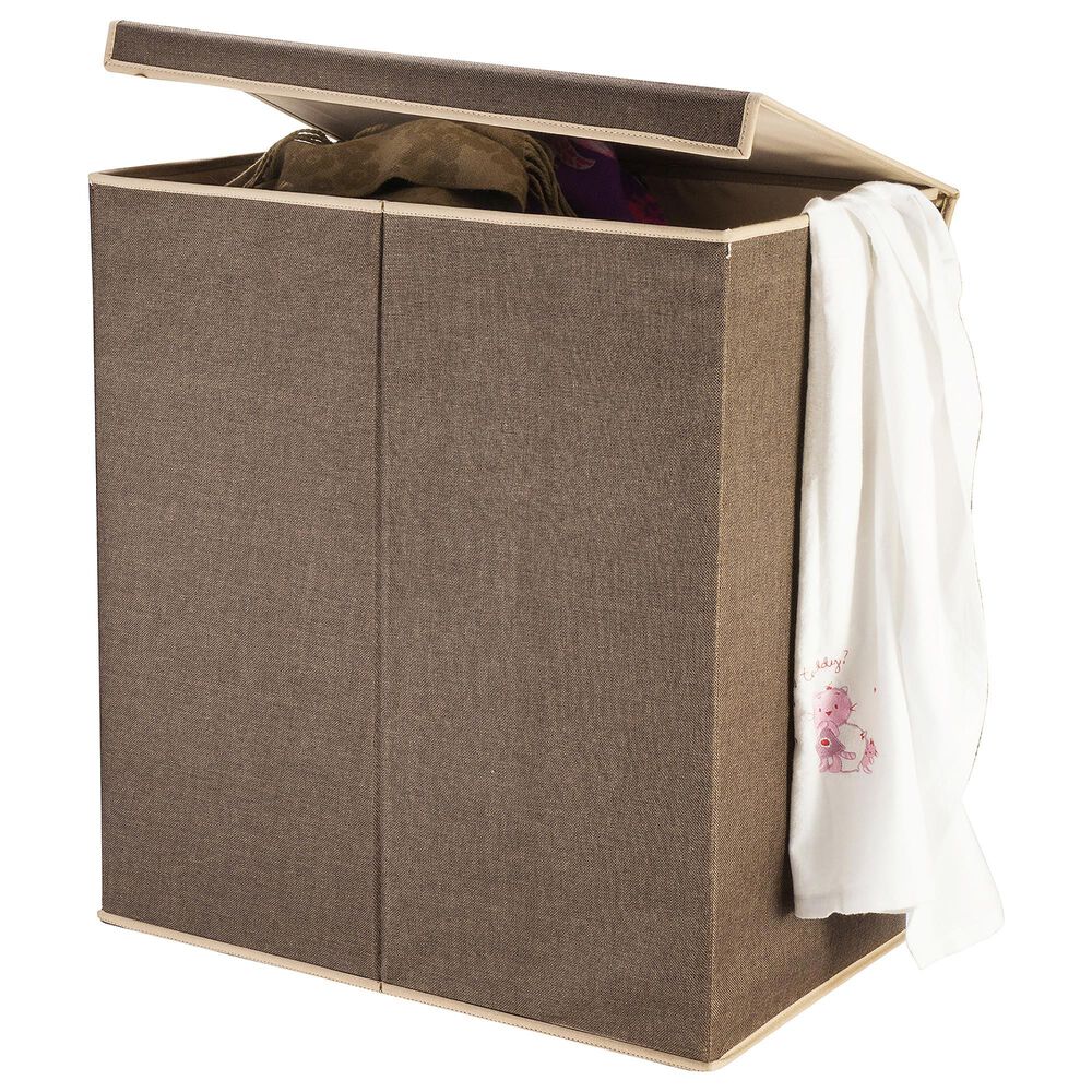 Timberlake Double Laundry Basket in Brown and Tan, , large