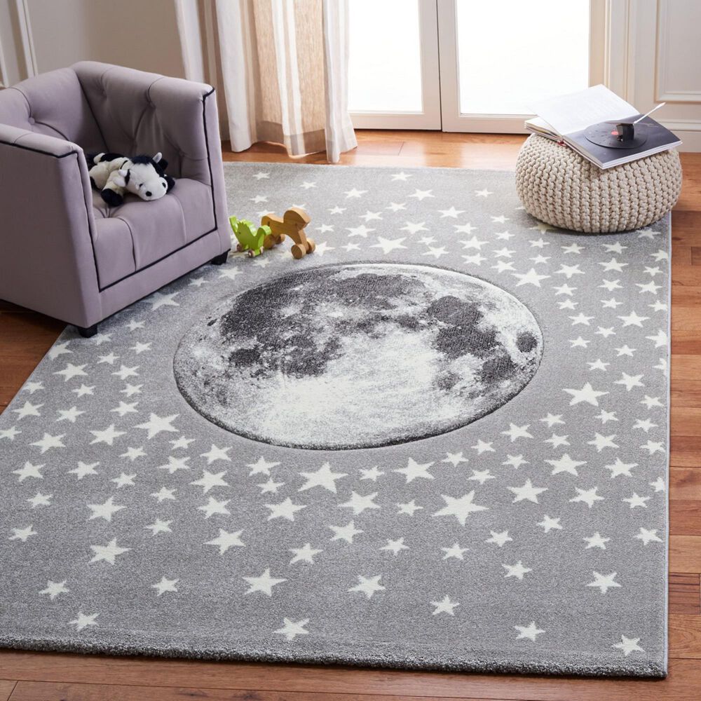 Safavieh Carousel 6&#39;7&quot; x 9&#39; Light Grey and White Kids  Area Rug, , large