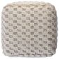 L.R. Home Pouf Ottoman in Cream and Light Gray, , large
