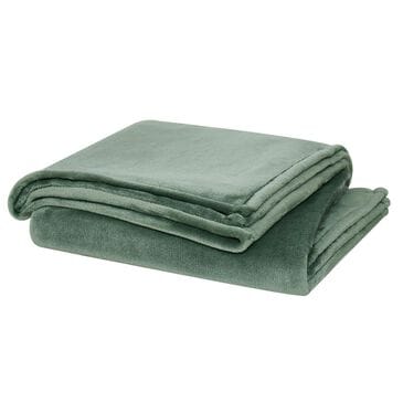 Pem America Cannon Solid Plush 60" x 80" Throw in Green, , large