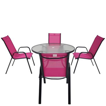 Redline Creation Inc. Loni Birch 5-Piece Outdoor Dining Set in Pink, , large