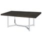 Pacific Landing Benson Dining Table in Dark Oak and Chrome - Table Only, , large