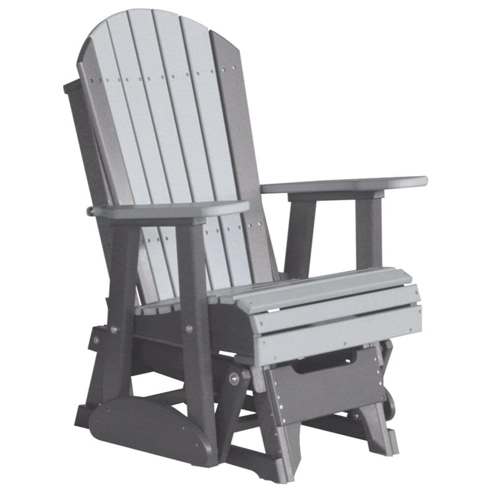 Amish Orchard 2" Adirondack Outdoor Glider in Dove Gray and Slate, , large