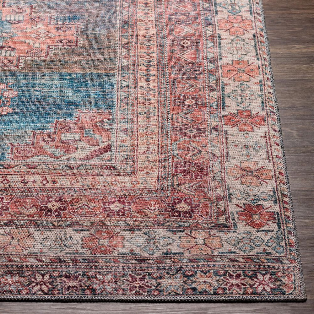 Surya Colin 2&#39;7&quot; x 10&#39; Blue, Dusty Coral, Brick Red, Dark Brown and Cream Runner, , large