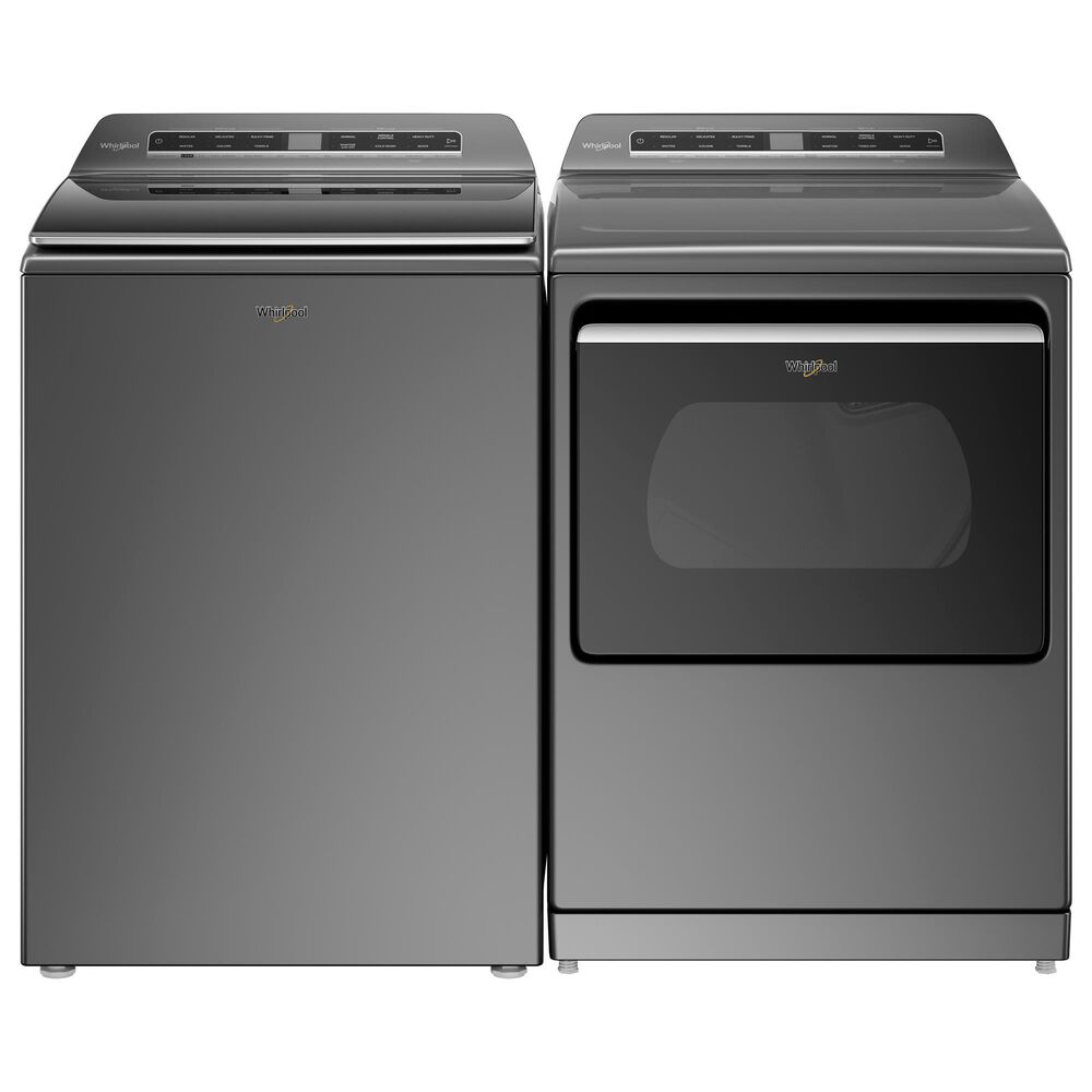 Whirlpool 5.3 Cu. Ft. Top Load Washer and 7.4 Cu. Ft. Gas Dryer Laundry Pair in Gray, , large