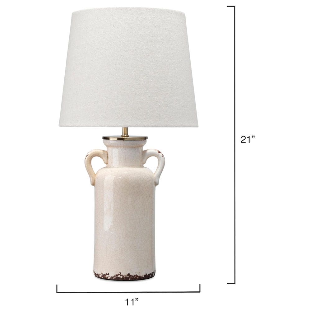 Splendor Living Piper Ceramic Table Lamp in Cream and Antique Brass, , large