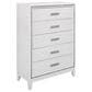 Global Furniture USA Lily 5-Drawer Chest in White and Glitter, , large