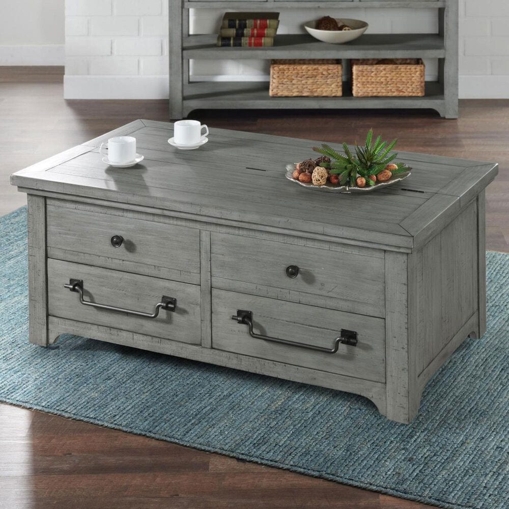 Martin Svensson Home Beach House Lift Top Trunk Coffee Table in Dove Grey, , large