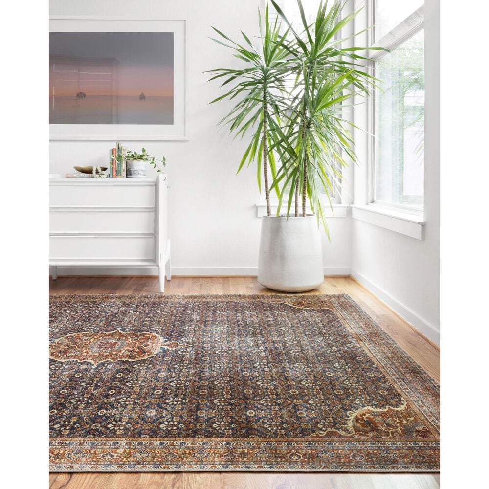 Loloi II Layla LAY-09 3&#39;6&quot; x 5&#39;6&quot; Cobalt Blue and Spice Area Rug, , large