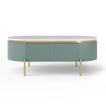37B Koblenz Coffee Table in White, Light Teal and Gold, , large