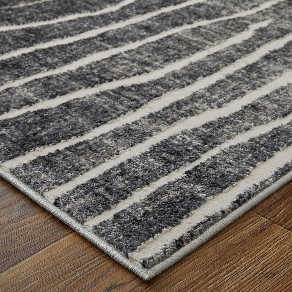 Feizy Rugs Kano 2&#39;7&quot; x 8&#39; Black, Gray and Ivory Runner, , large