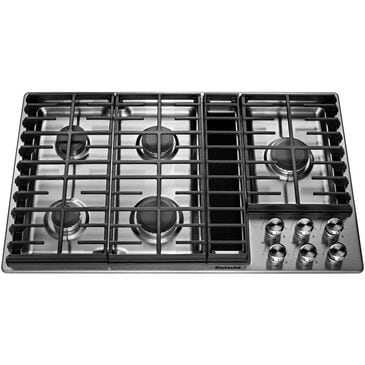 KitchenAid 36" 5-Burner Gas Downdraft Cooktop in Stainless, , large