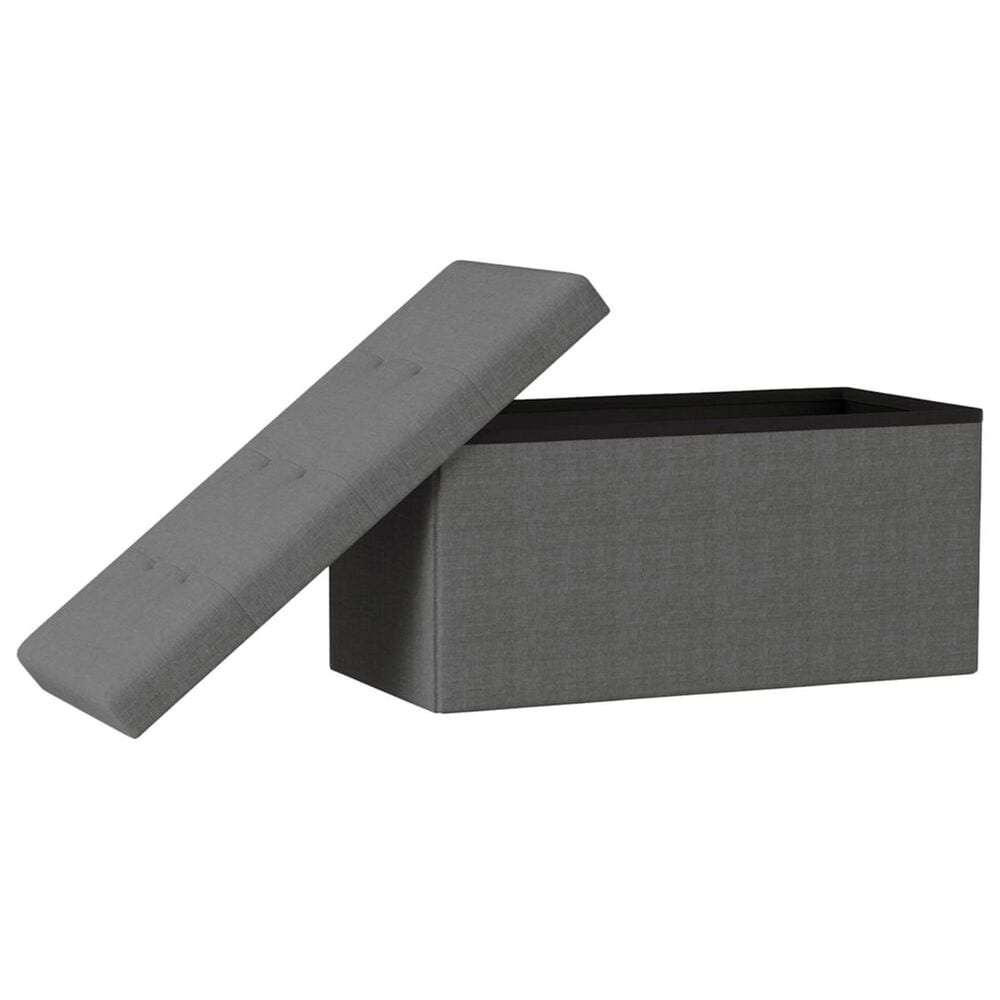 Timberlake Lavish Home Large Folding Storage Ottoman in Gray, , large