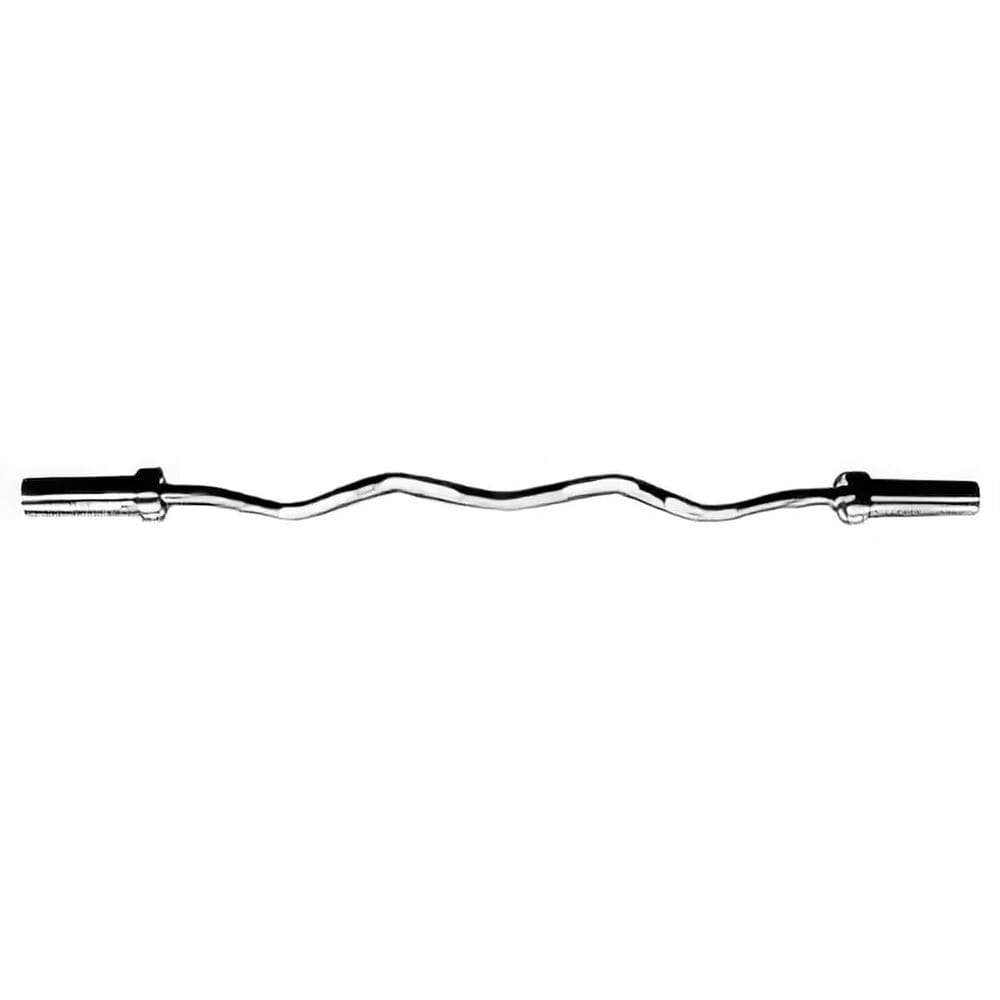 Apollo Athletics 47" Olympic Curl Bar with Collars in Chrome, , large