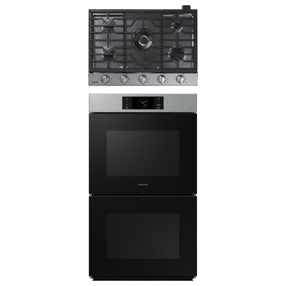 Samsung 2-Piece Kitchen Package with 30" Built-In Double Wall Oven and 30" Gas Cooktop in Stainless Steel, , large