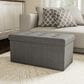 Timberlake Lavish Home Large Folding Storage Ottoman in Gray, , large