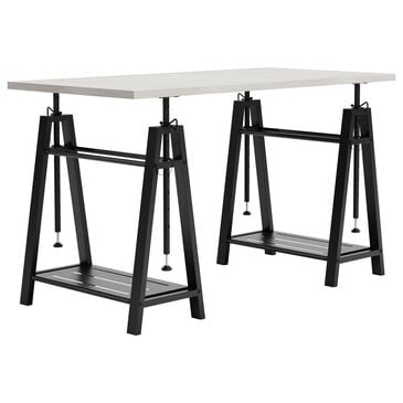 Signature Design by Ashley Bayflynn Adjustable Height Desk in Gunmetal and Whitewashed, , large