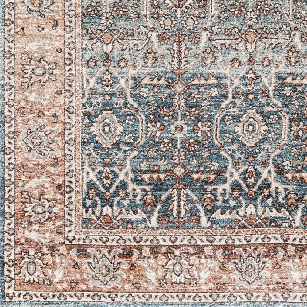 Surya Carlisle Oriental 5&#39;3&quot; x 7&#39;9&quot; Pale Blue, Dusty Pink, Medium Brown, Cream and Charcoal Area Rug, , large