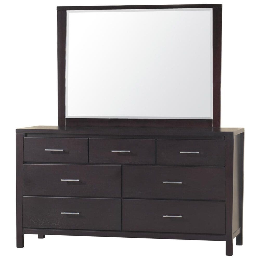 37B Nevis 7-Drawer Dresser and Mirror in Dark Brown, , large