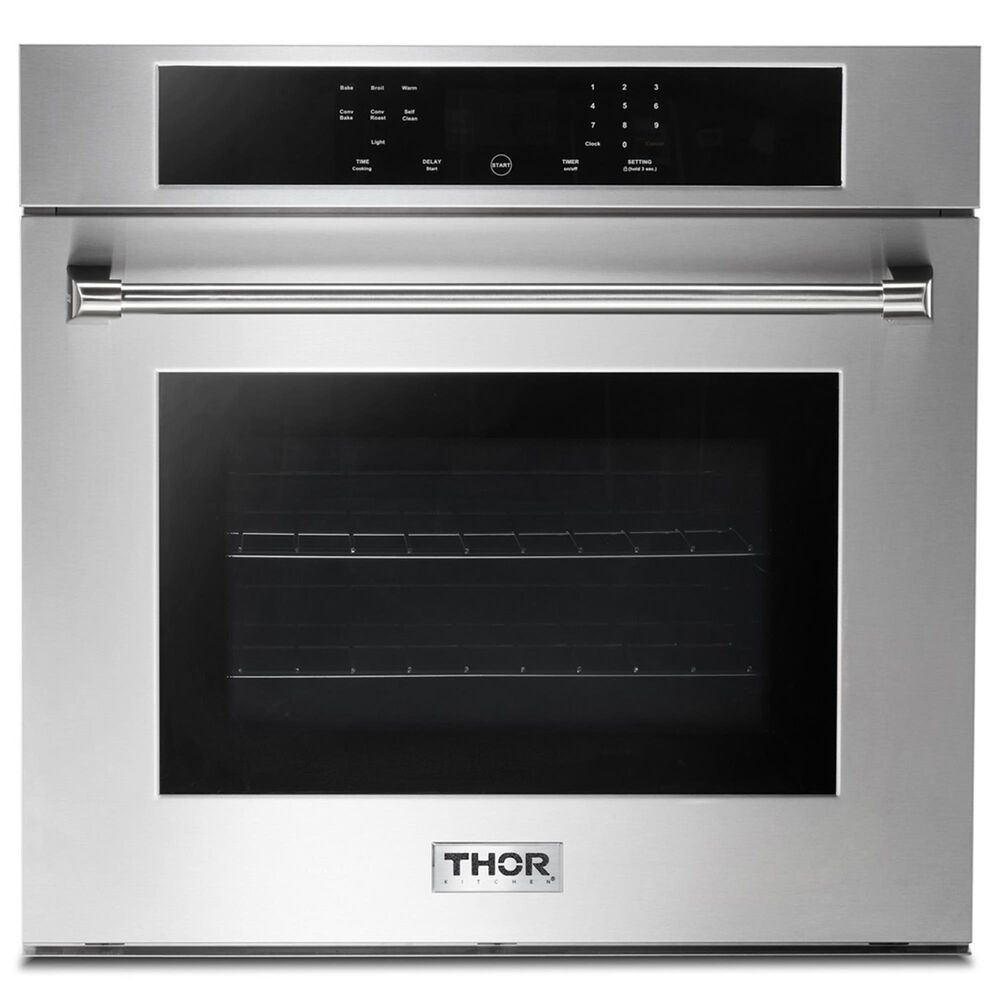 Thor 4-Piece Kitchen Package with Stainless Steel 30&quot; Professional Self-Cleaning Electric Wall Oven and Electric Cooktop in Black, , large