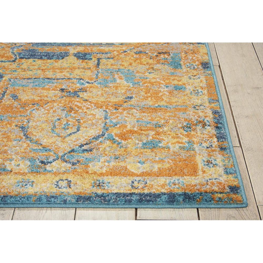 Nourison Passion PSN07 8&#39; x 10&#39; Teal and Sun Area Rug, , large