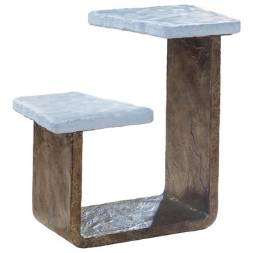 Artistica Metal Contango End Table in Patinized Bronze and Gray, , large