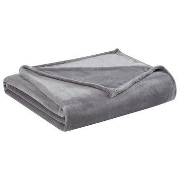 Pem America Truly Soft Velvet Plush King Blanket in Grey, , large